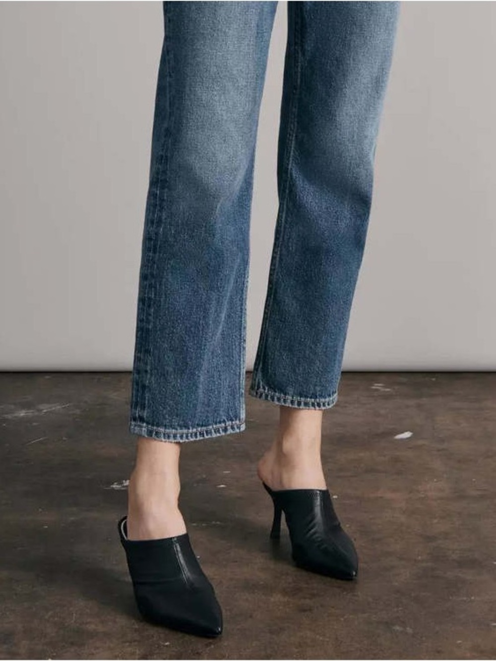 Rag & Bone Brea Leather Mule Heel In Black 38.5 - Picture 3 of 7
